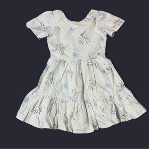 Disney Cream and Blue Ruffled Tiered Sundress